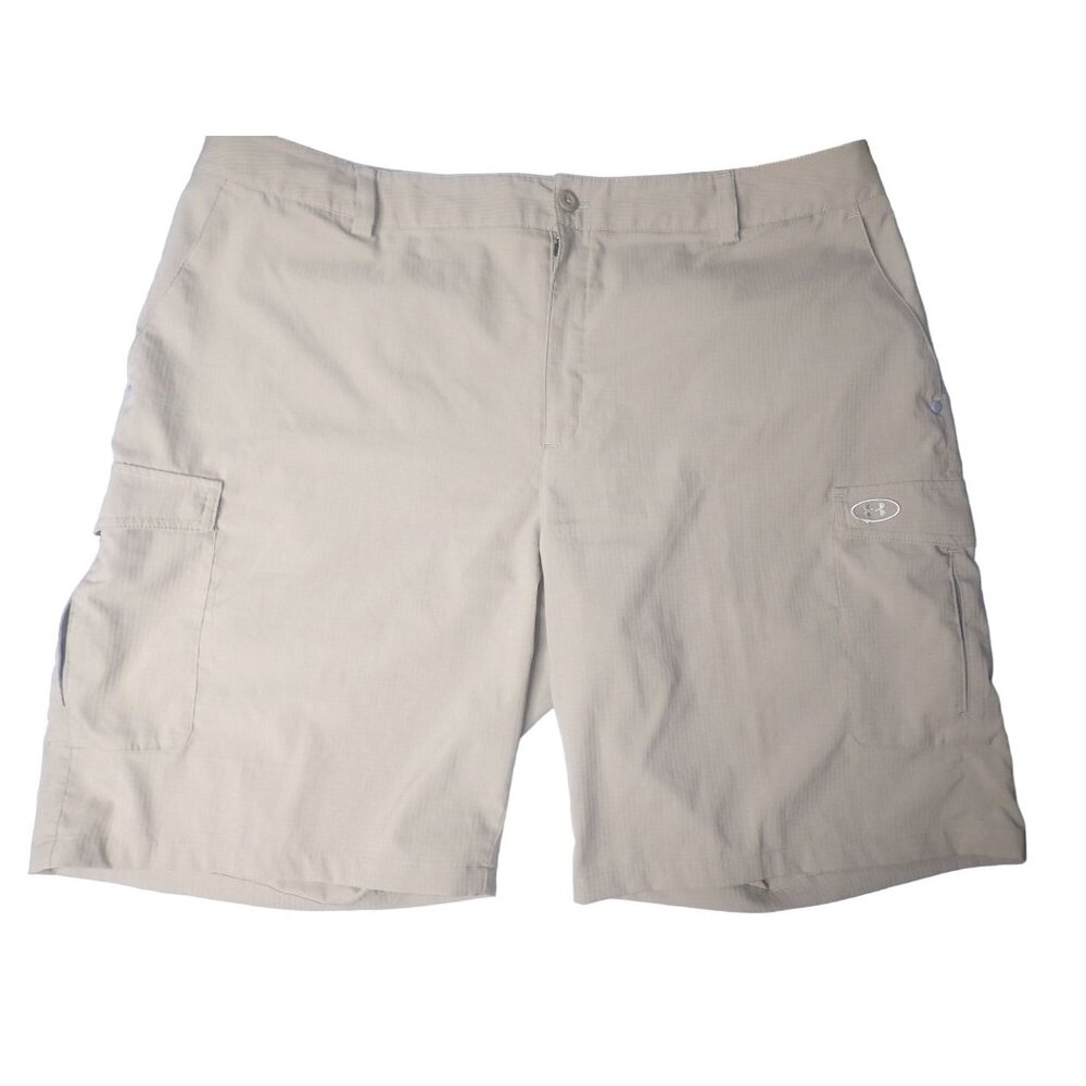 Under Armour Men's Golf Athleisure‎ Shorts Size 40 Khaki Nylon Flat Front